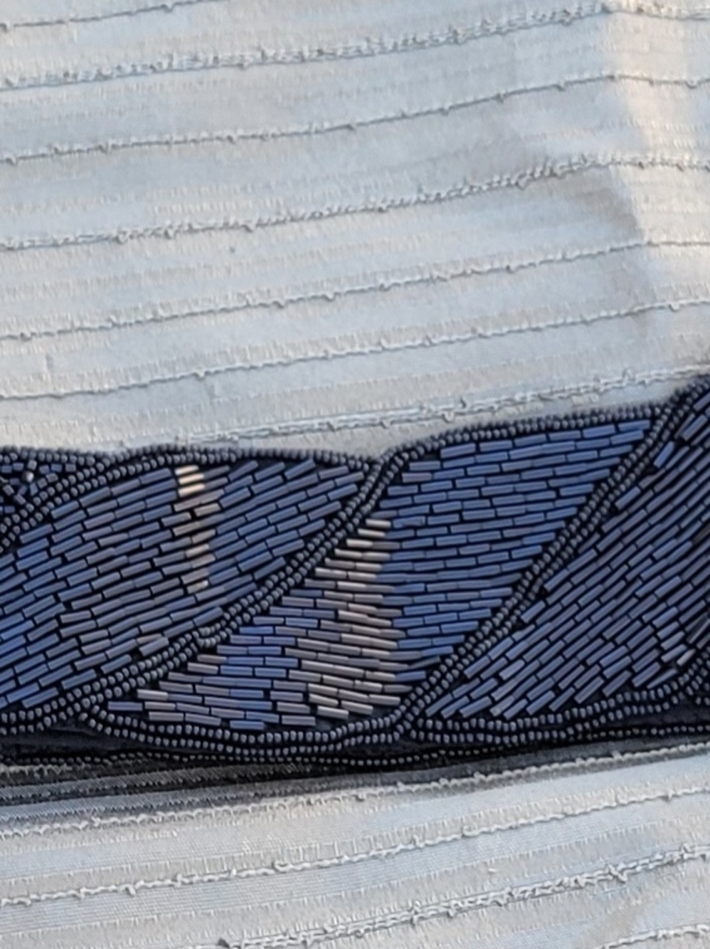 Morgan Taylor Navy and Black Beaded Belt Accent